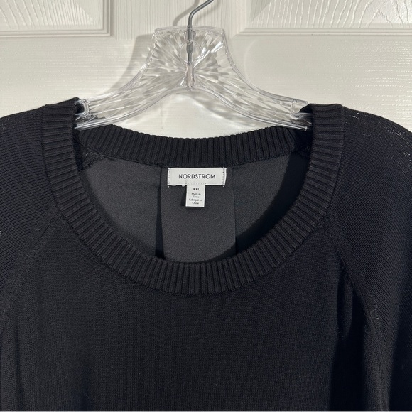 Gorgeous Nordstrom black tunic top, sz XXL, sweater front/flowy back, fall - Picture 8 of 10